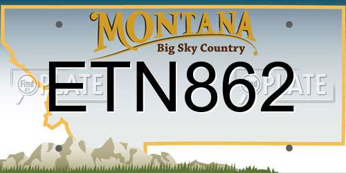 ETN862 Montana License Plate