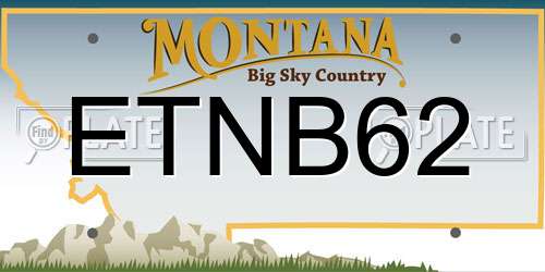 ETNB62 Montana License Plate