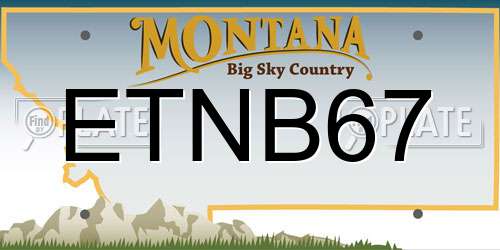 ETNB67 Montana License Plate