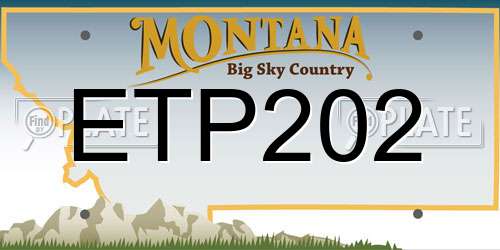 ETP202 Montana License Plate