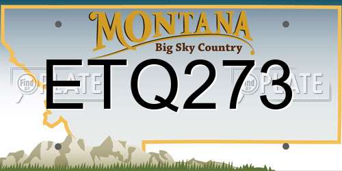 ETQ273 Montana License Plate