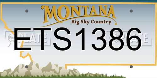 ETS1386 Montana License Plate