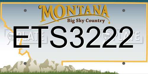 ETS3222 Montana License Plate