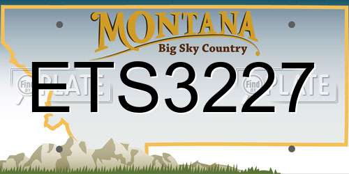 ETS3227 Montana License Plate