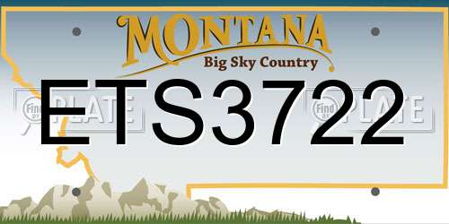 ETS3722 Montana License Plate