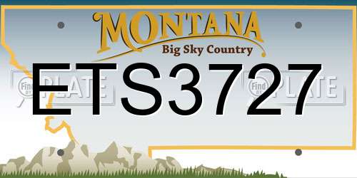 ETS3727 Montana License Plate