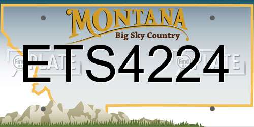 ETS4224 Montana License Plate