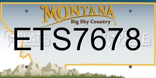 ETS7678 Montana License Plate