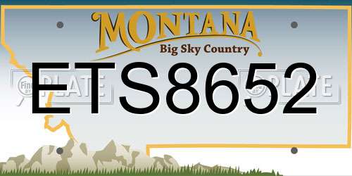 ETS8652 Montana License Plate