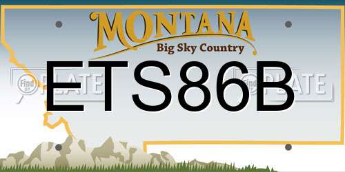 ETS86B Montana License Plate