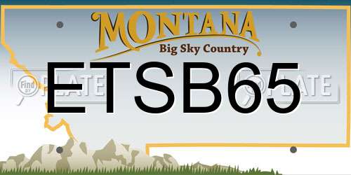 ETSB65 Montana License Plate