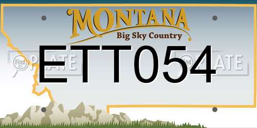 ETT054 Montana License Plate