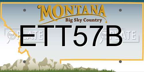 ETT57B Montana License Plate