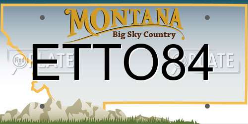 ETTO84 Montana License Plate
