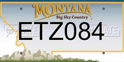 ETZ084 Montana License Plate
