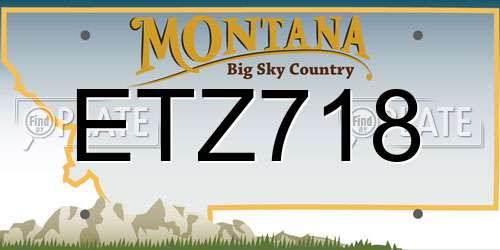 ETZ718 Montana License Plate