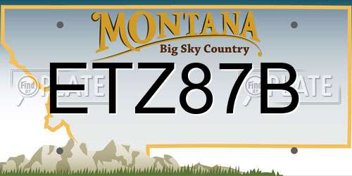 ETZ87B Montana License Plate