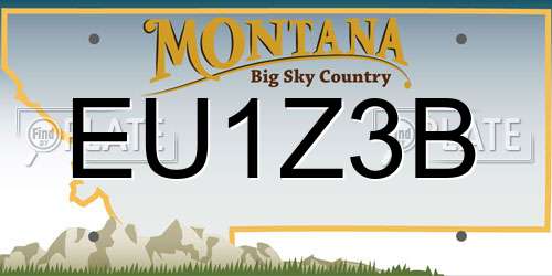 EU1Z3B Montana License Plate