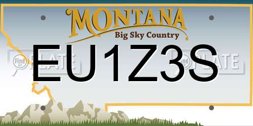 EU1Z3S Montana License Plate