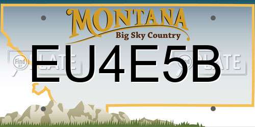 EU4E5B Montana License Plate