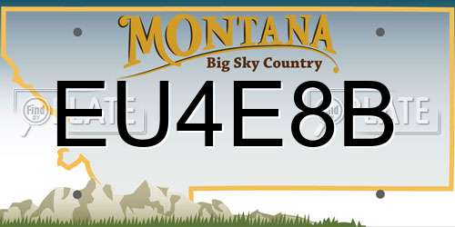 EU4E8B Montana License Plate