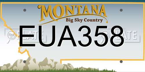 EUA358 Montana License Plate