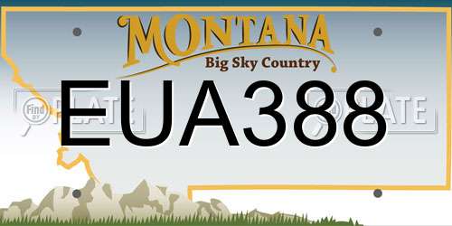 EUA388 Montana License Plate