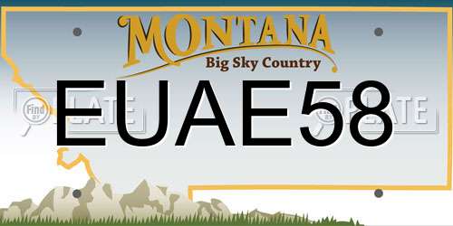 EUAE58 Montana License Plate