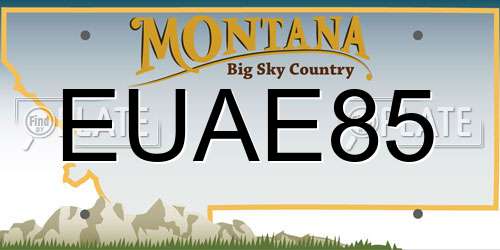 EUAE85 Montana License Plate