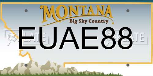 EUAE88 Montana License Plate