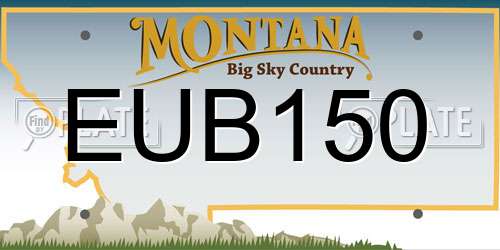 EUB150 Montana License Plate