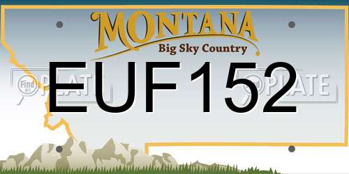 EUF152 Montana License Plate