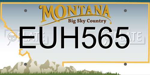 EUH565 Montana License Plate