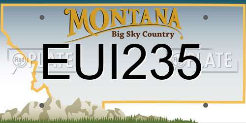 EUI235 Montana License Plate