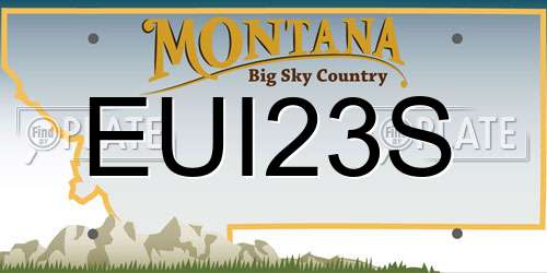 EUI23S Montana License Plate
