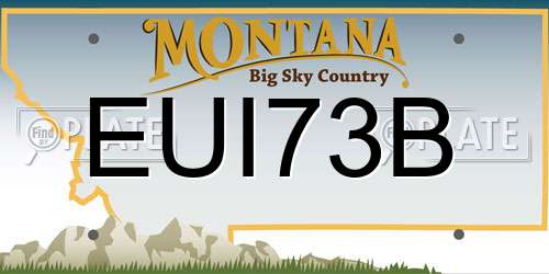 EUI73B Montana License Plate
