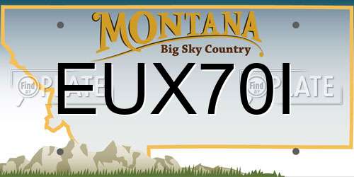 EUX70I Montana License Plate