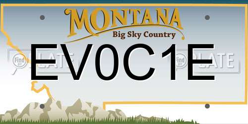 EV0C1E Montana License Plate
