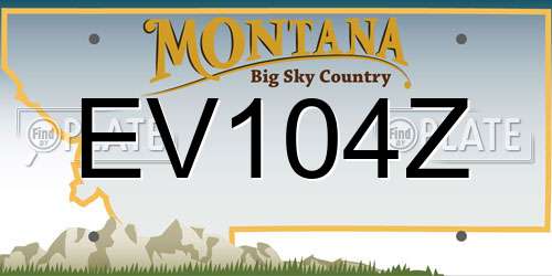 EV104Z Montana License Plate