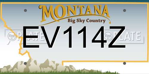 EV114Z Montana License Plate