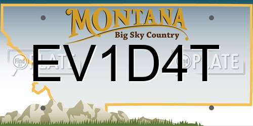 EV1D4T Montana License Plate