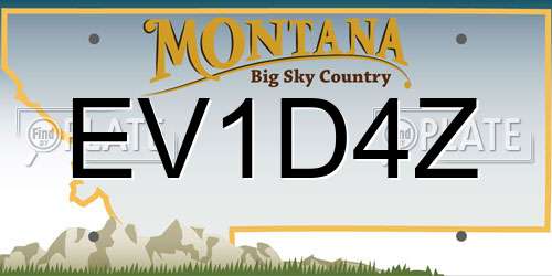 EV1D4Z Montana License Plate