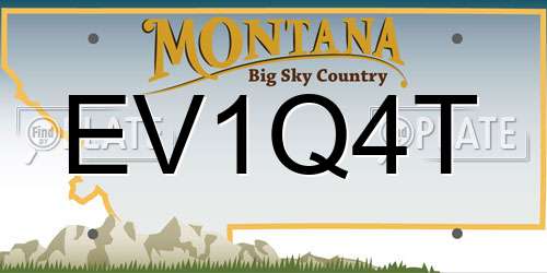 EV1Q4T Montana License Plate