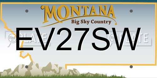 EV27SW Montana License Plate