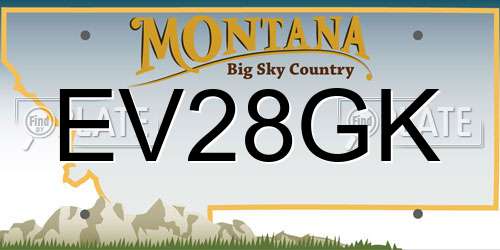 EV28GK Montana License Plate