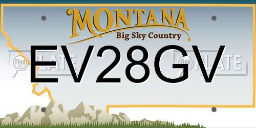 EV28GV Montana License Plate