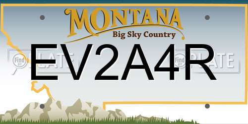 EV2A4R Montana License Plate