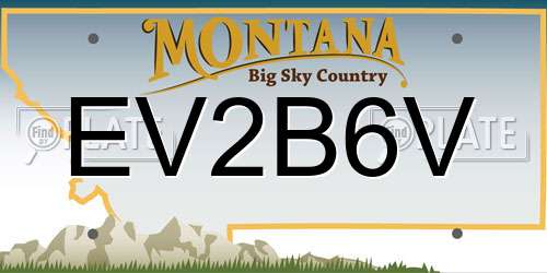 EV2B6V Montana License Plate