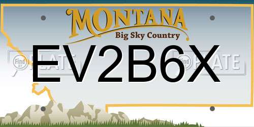 EV2B6X Montana License Plate