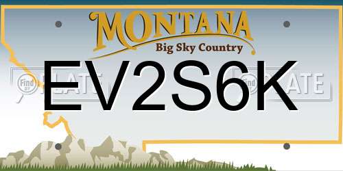 EV2S6K Montana License Plate